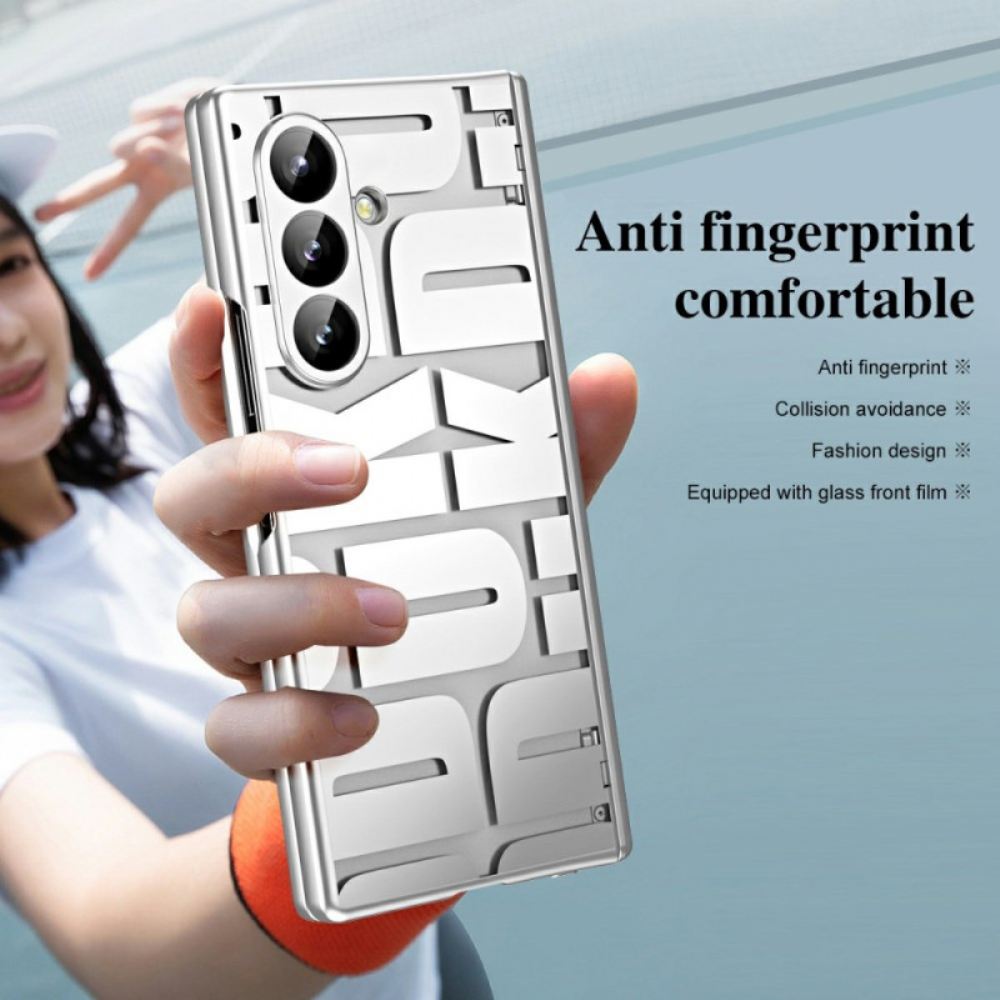 Kryt Samsung Galaxy Z Fold 7 Design S Písmeny A Ochrannou Fólií Z Tvrzeného Skla
