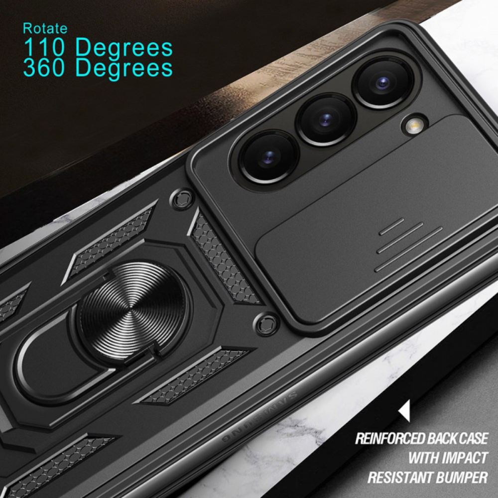 Kryt Samsung Galaxy Z Fold 7 Držák Na Prsten A Posuvný Kryt Fotoaparátu