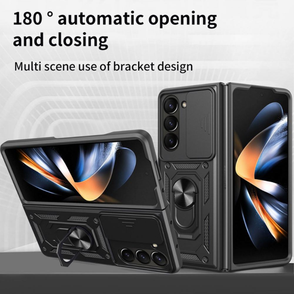 Kryt Samsung Galaxy Z Fold 7 Držák Na Prsten A Posuvný Kryt Fotoaparátu