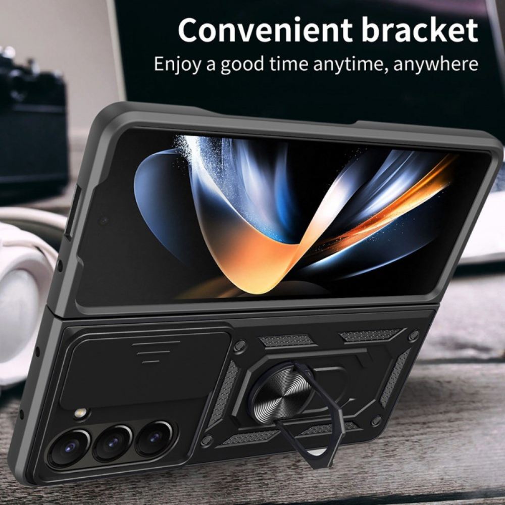 Kryt Samsung Galaxy Z Fold 7 Držák Na Prsten A Posuvný Kryt Fotoaparátu