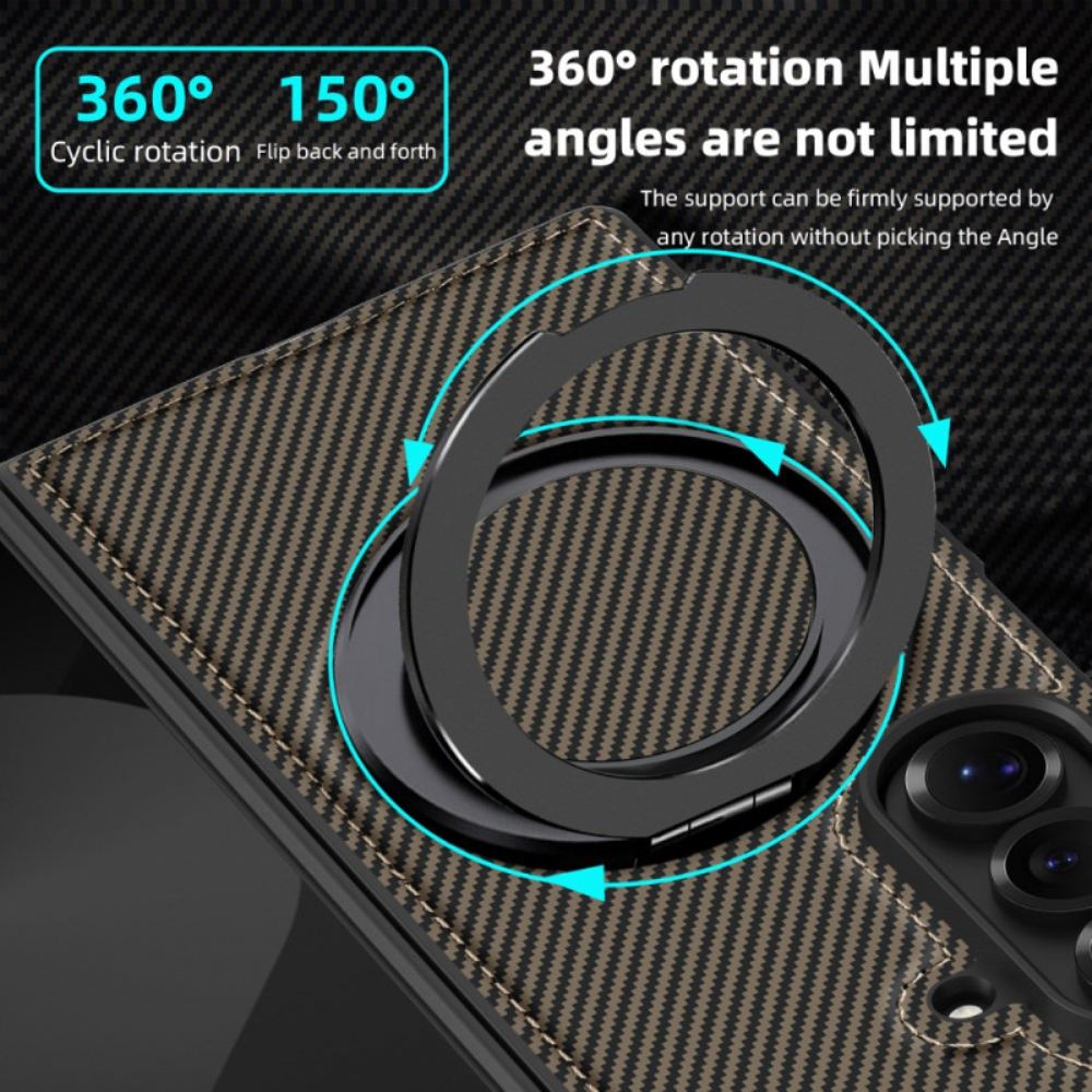Kryt Samsung Galaxy Z Fold 7 Magnetické Texturované Uhlíkové Vlákno
