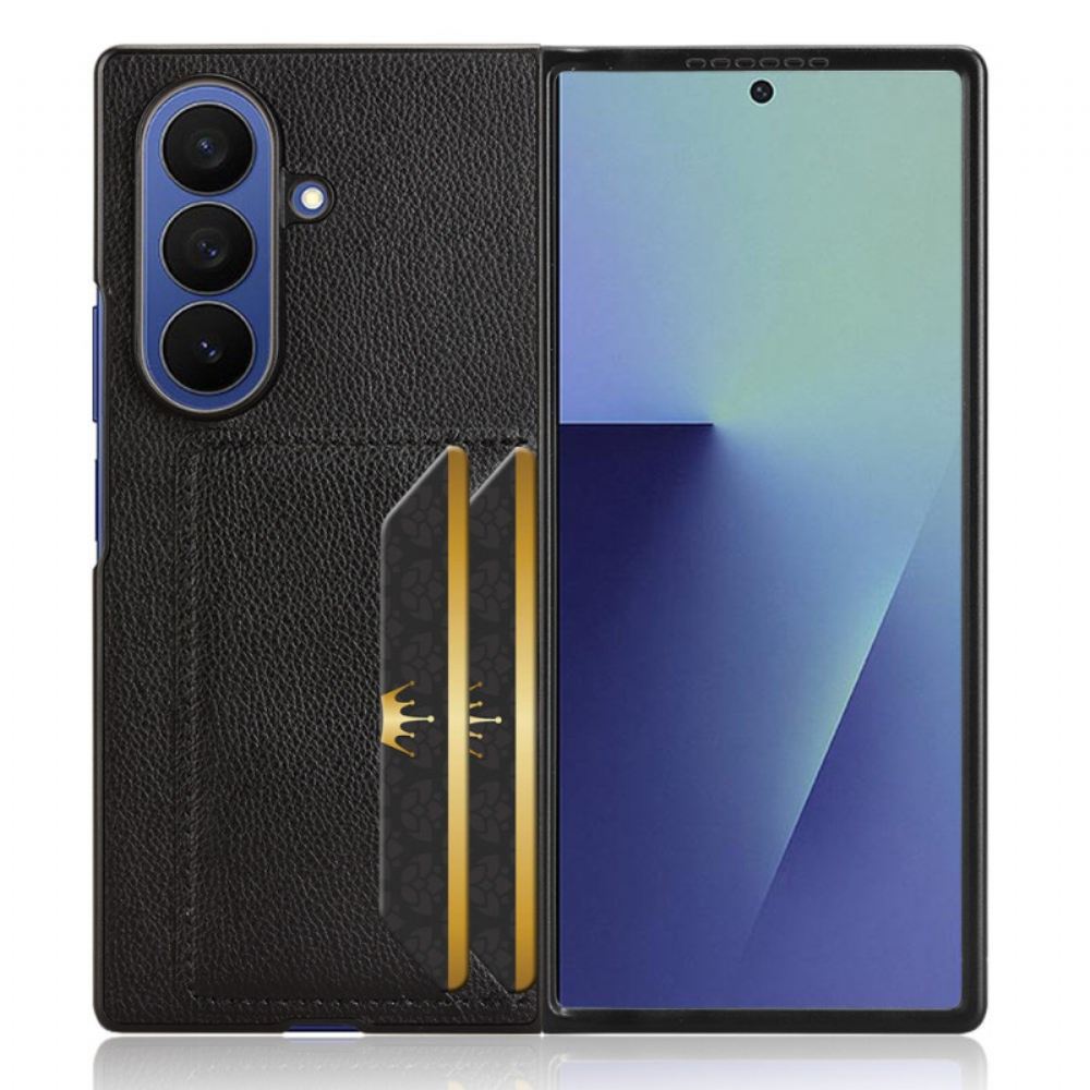 Kryt Samsung Galaxy Z Fold 7 Textura Liči S Pouzdrem Na Karty