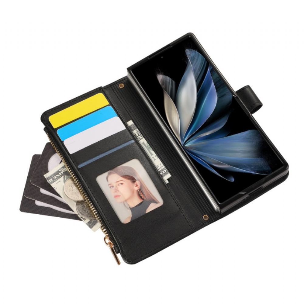 Peněženková Pouzdra Samsung Galaxy Z Fold 7 Kryty Na Mobil Prošívaná S Popruhem