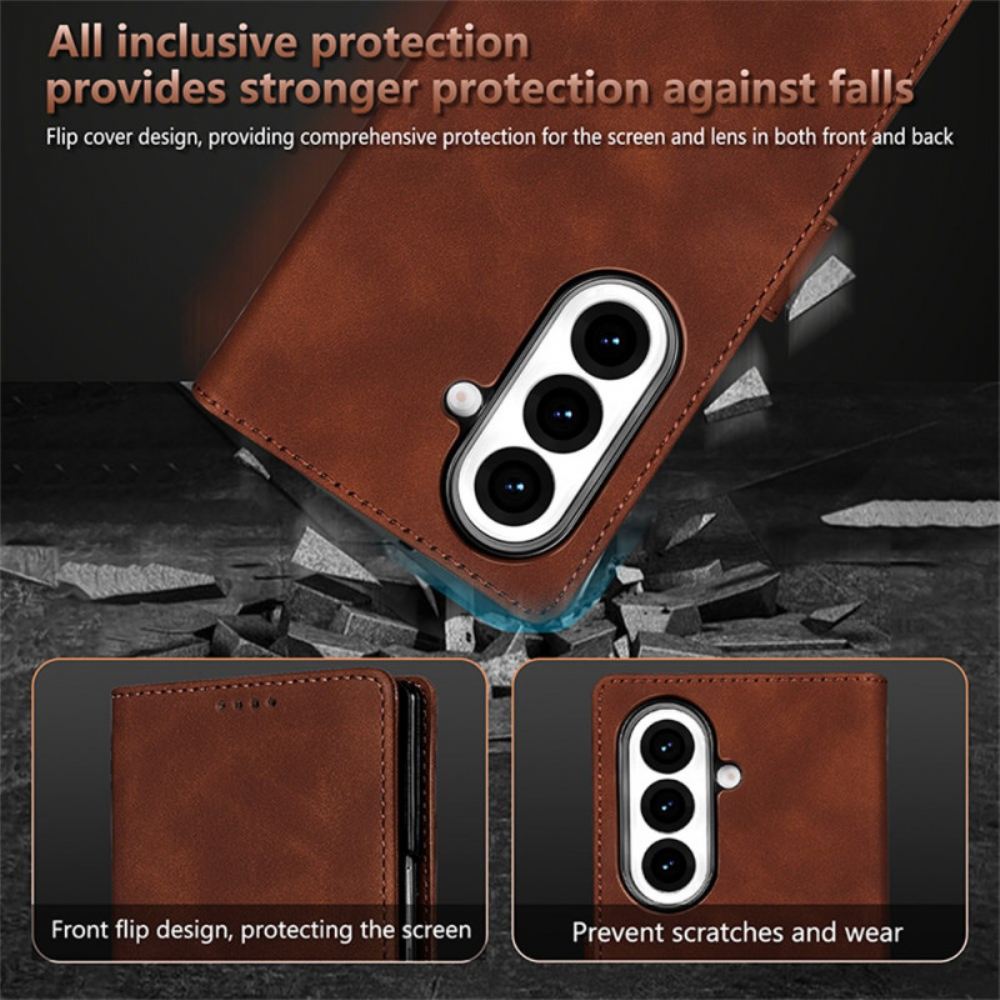 Peněženková Pouzdra Samsung Galaxy Z Fold 7 Kryty Na Mobil Semišový Efekt Azns