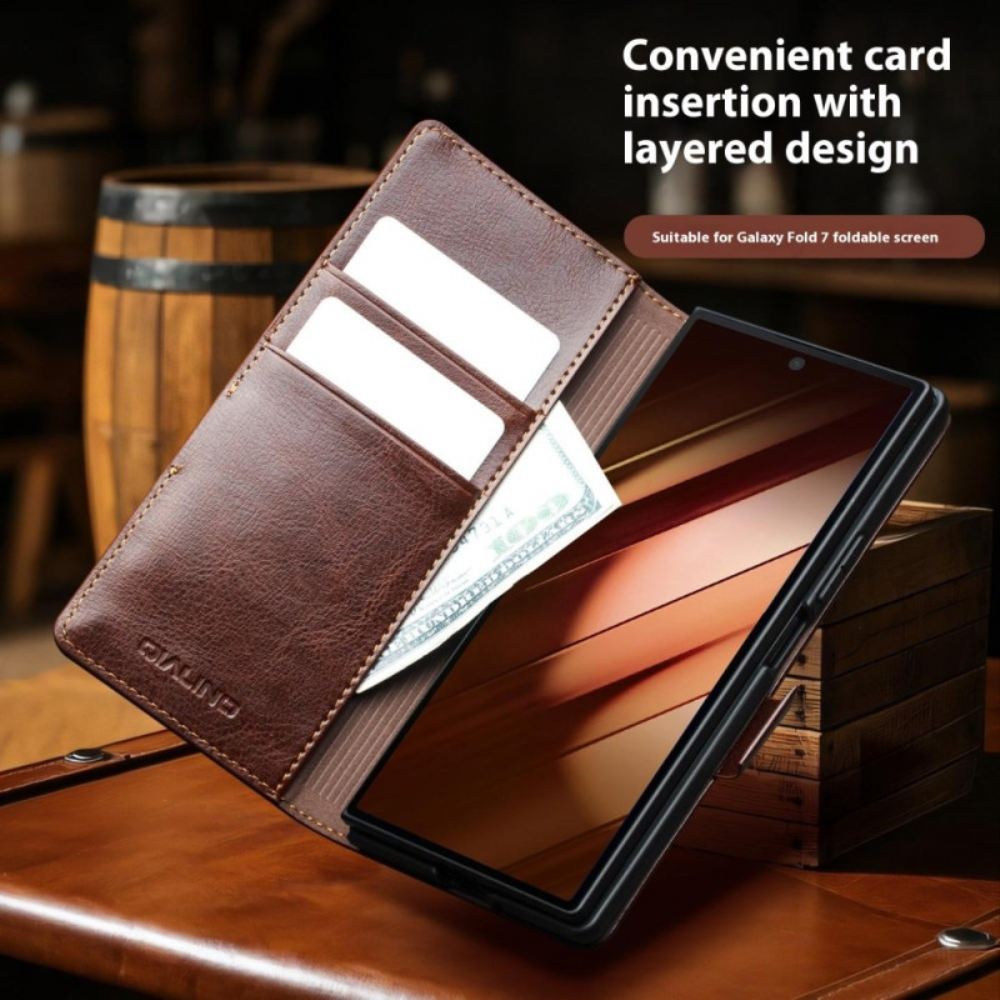 Pouzdro Samsung Galaxy Z Fold 7 Kožený Držák Na Karty