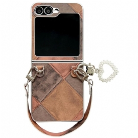 Kryt Na Samsung Galaxy Z Flip 7 Fe Diamantový Vzor S Řemínkem