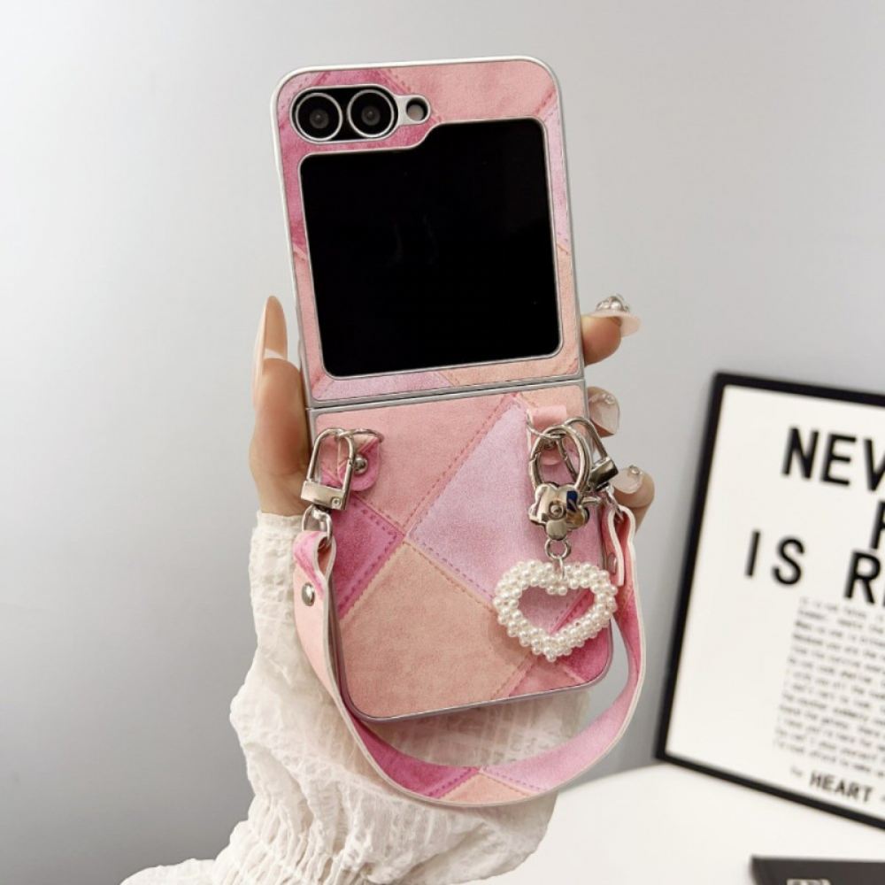 Kryt Na Samsung Galaxy Z Flip 7 Fe Diamantový Vzor S Řemínkem