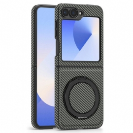 Kryt Na Samsung Galaxy Z Flip 7 Fe Magnetické Uhlíkové Vlákno A Stojánek