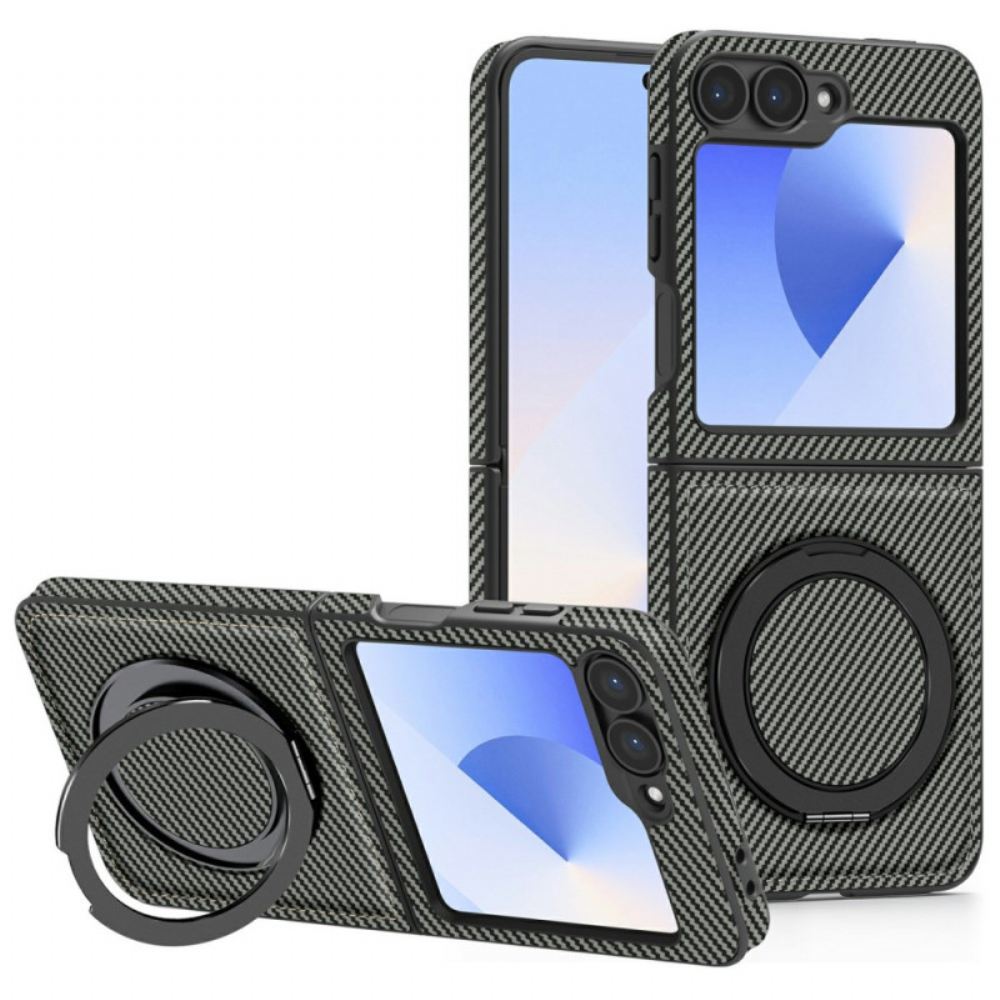Kryt Na Samsung Galaxy Z Flip 7 Fe Magnetické Uhlíkové Vlákno A Stojánek