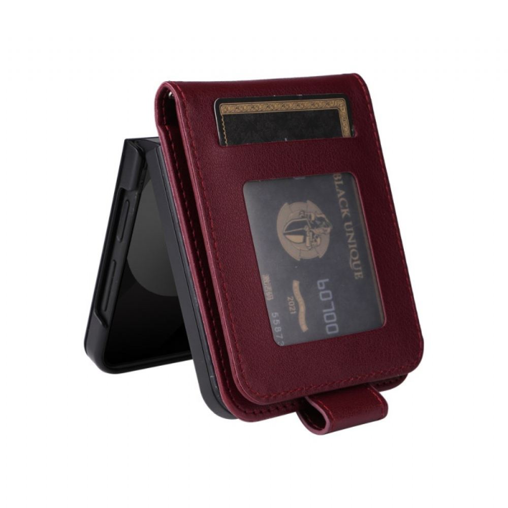 Kryt Na Samsung Galaxy Z Flip 7 Fe Pouzdro Na Karty S Koženým Efektem