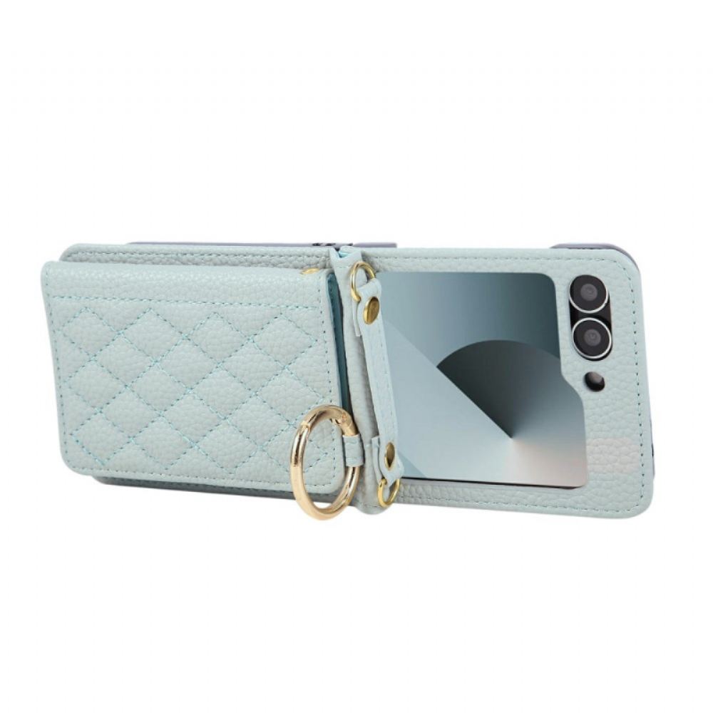 Kryt Na Samsung Galaxy Z Flip 7 Fe Prošívané S Ramenním Popruhem