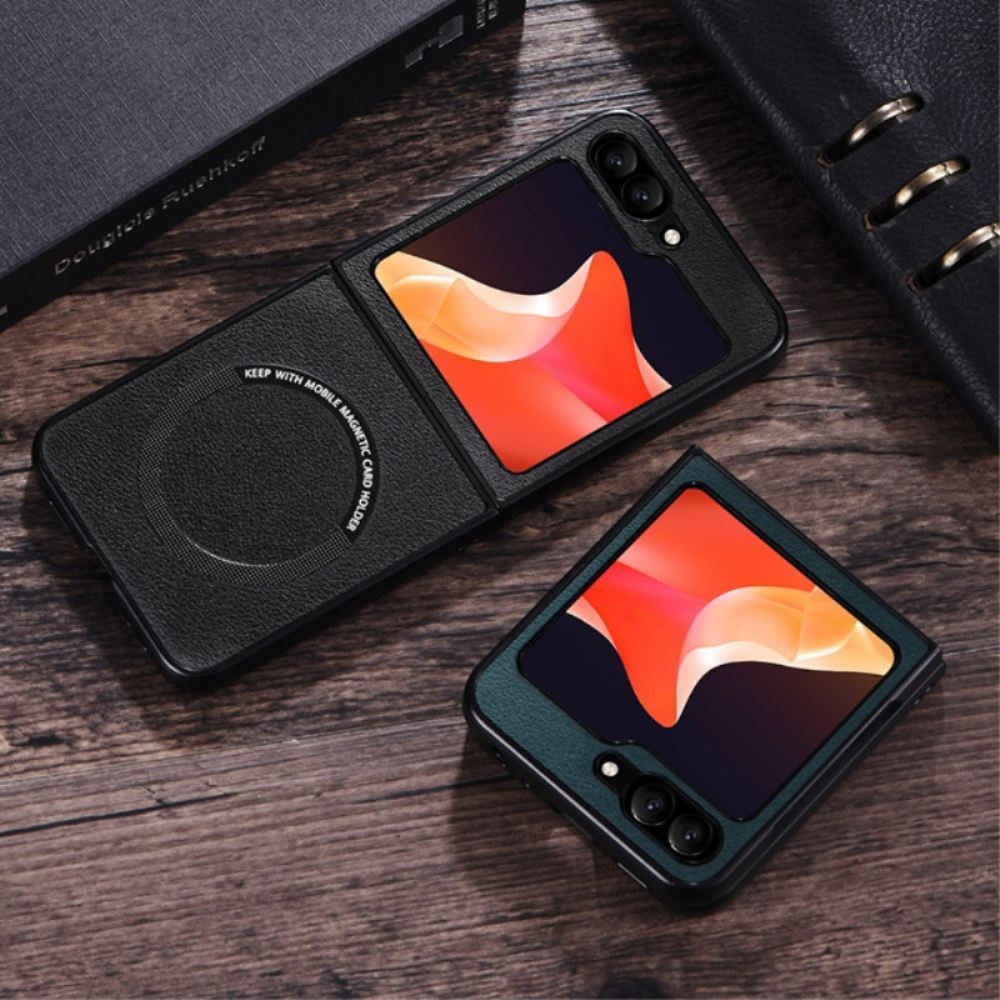 Kryt Samsung Galaxy Z Flip 7 Fe Kožený Efekt Kompatibilní S Magsafe