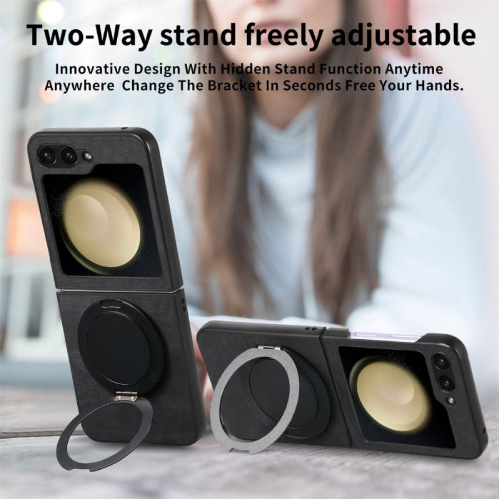 Kryt Samsung Galaxy Z Flip 7 Fe Kryty Na Mobil Semišový Efekt S Otočným Stojánkem