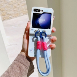 Kryt Samsung Galaxy Z Flip 7 Fe Medvědí Vzor A Řemínek Na Zápěstí