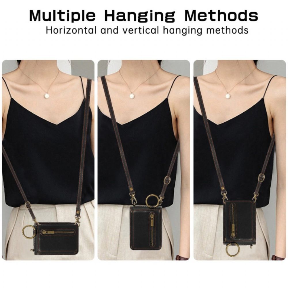 Kryt Samsung Galaxy Z Flip 7 Fe Peněženka Na Zip A Ramenní Popruh