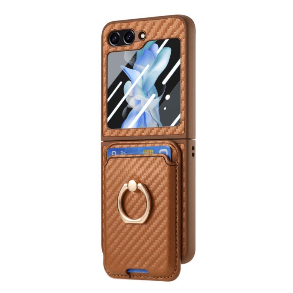 Kryt Samsung Galaxy Z Flip 7 Fe Pouzdro Na Karty S Uhlíkovými Vlákny