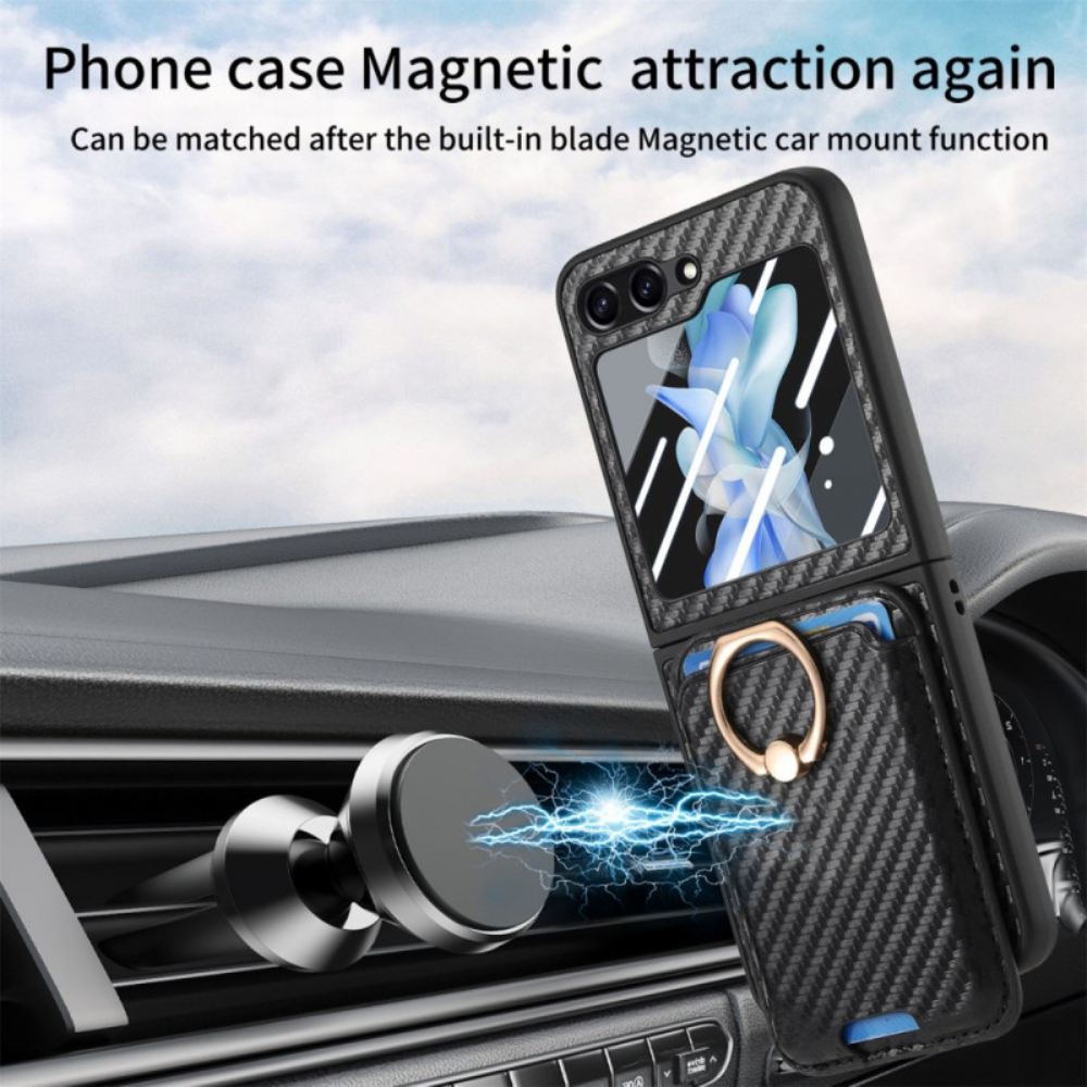 Kryt Samsung Galaxy Z Flip 7 Fe Pouzdro Na Karty S Uhlíkovými Vlákny