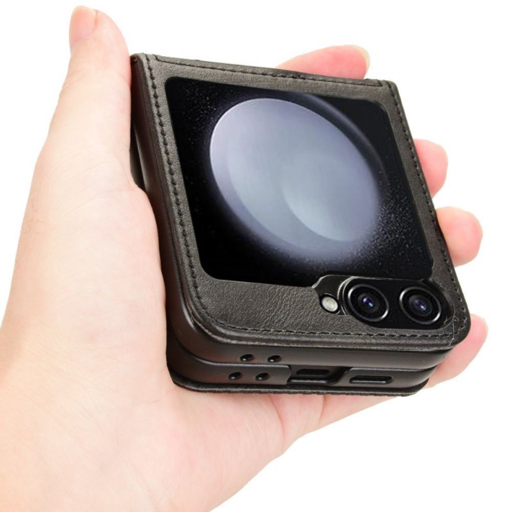 Kryt Samsung Galaxy Z Flip 7 Fe Pouzdro Na Karty V Retro Koženém Stylu