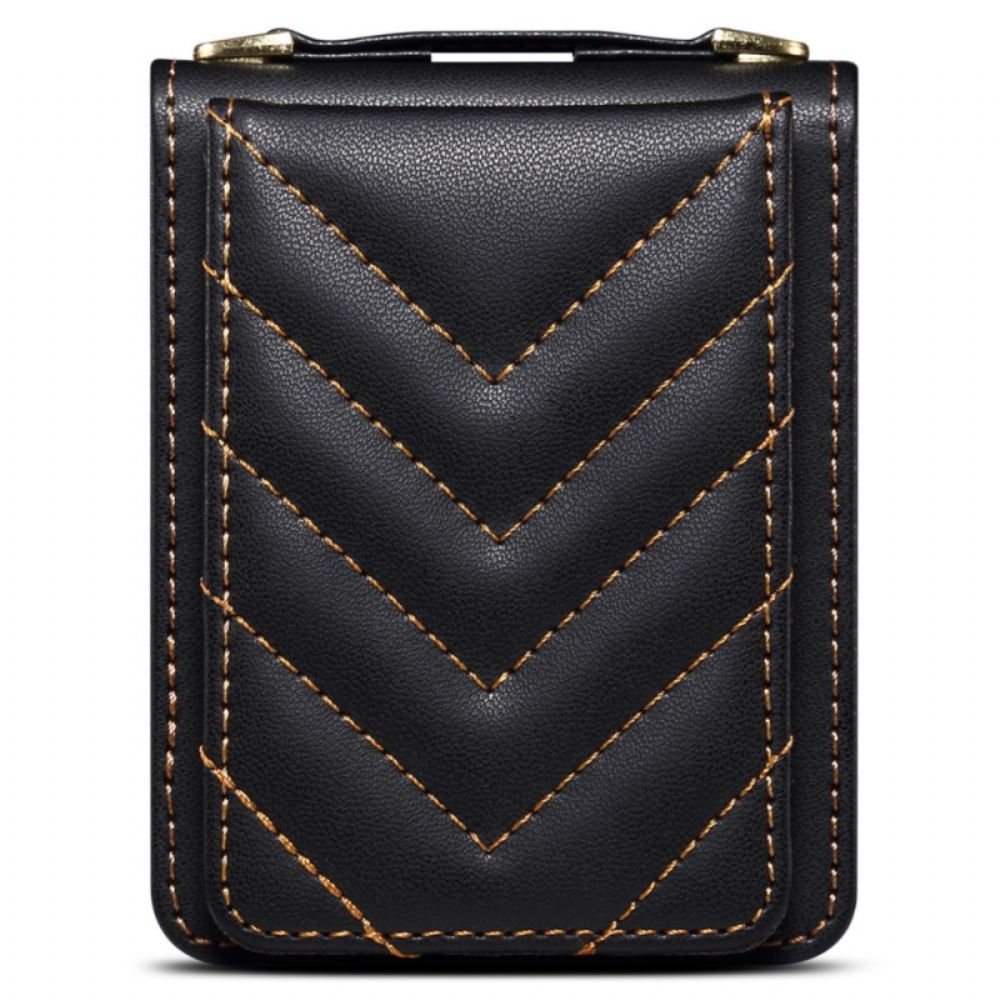 Kryt Samsung Galaxy Z Flip 7 Fe Prošívané Pouzdro Na Karty A Ramenní Popruh