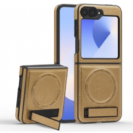 Kryt Samsung Galaxy Z Flip 7 Fe Stojan S Koženým Efektem Kompatibilní S Magsafe