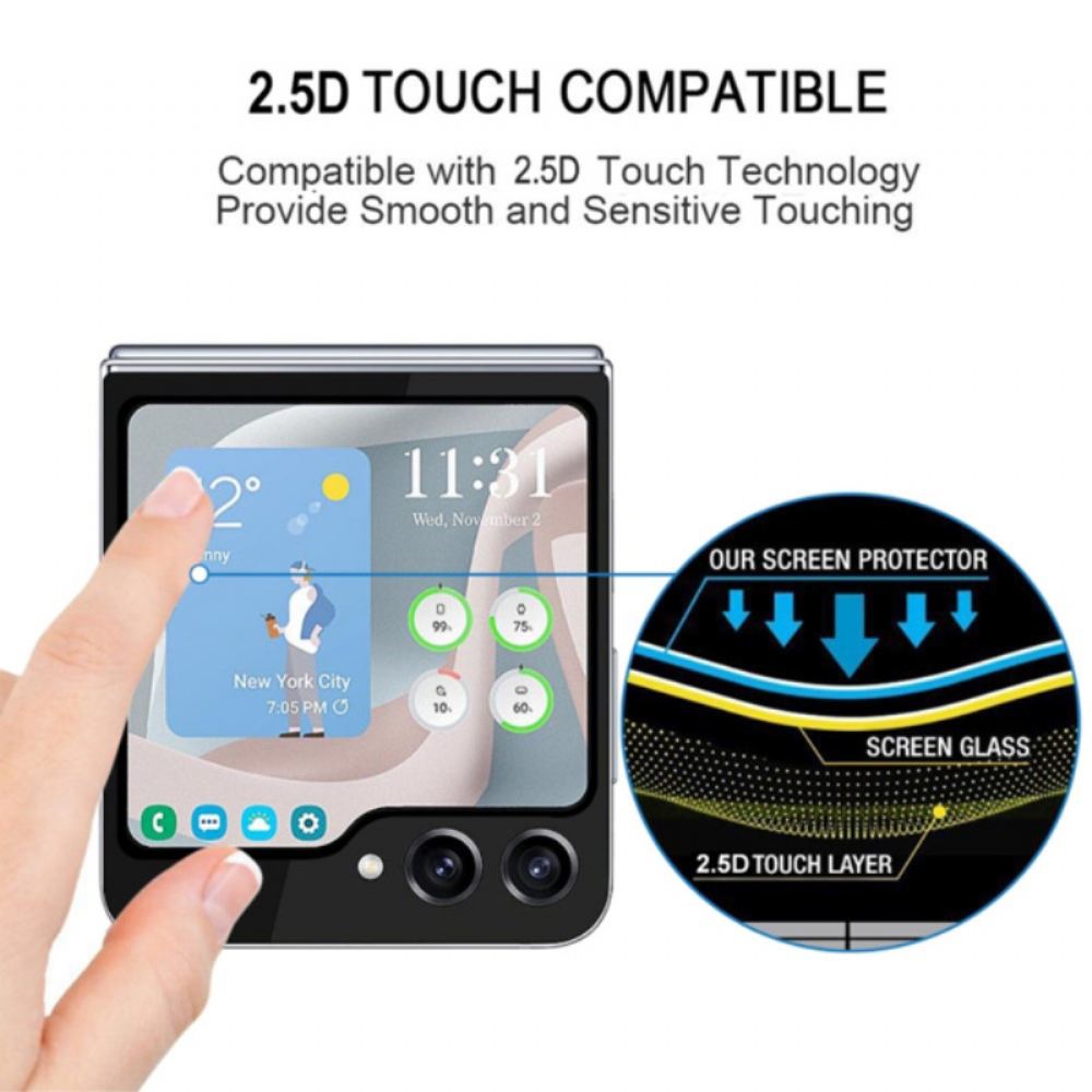 Ochranná Fólie Z Tvrzeného Skla Pro Samsung Galaxy Z Flip 7 Fe / Z Flip 6. Černé Okraje