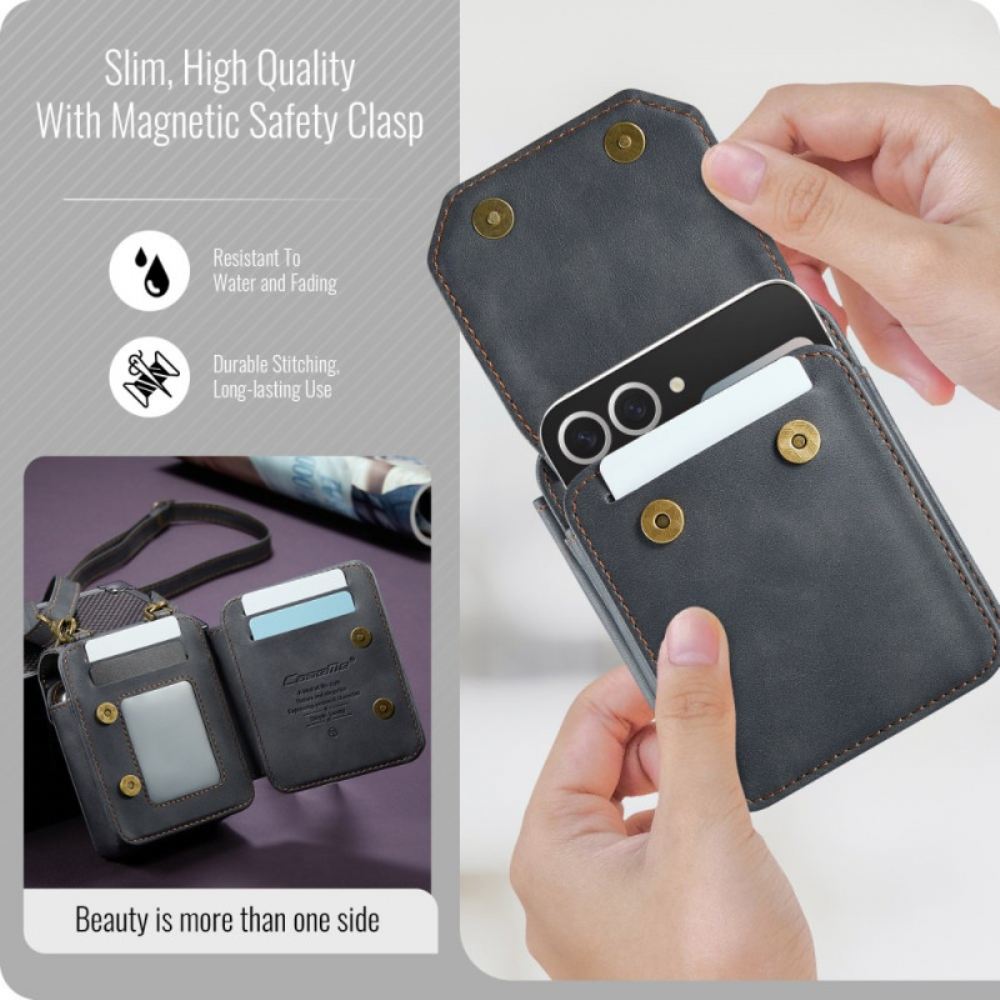 Pouzdro Samsung Galaxy Z Flip 7 Fe Brašnový Styl S Rfid Ochranou A Ramenním Popruhem