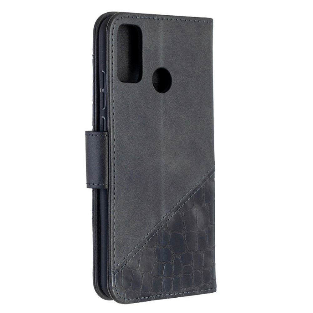 Flipové Pouzdro Na Honor 9X Lite Klasický Efekt Krokodýlí Kůže