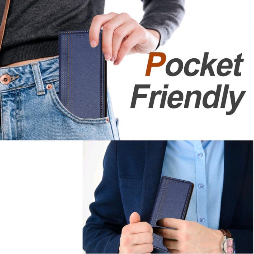 Kožené Pouzdro Folio Na Oppo Reno 14f 5g Šití