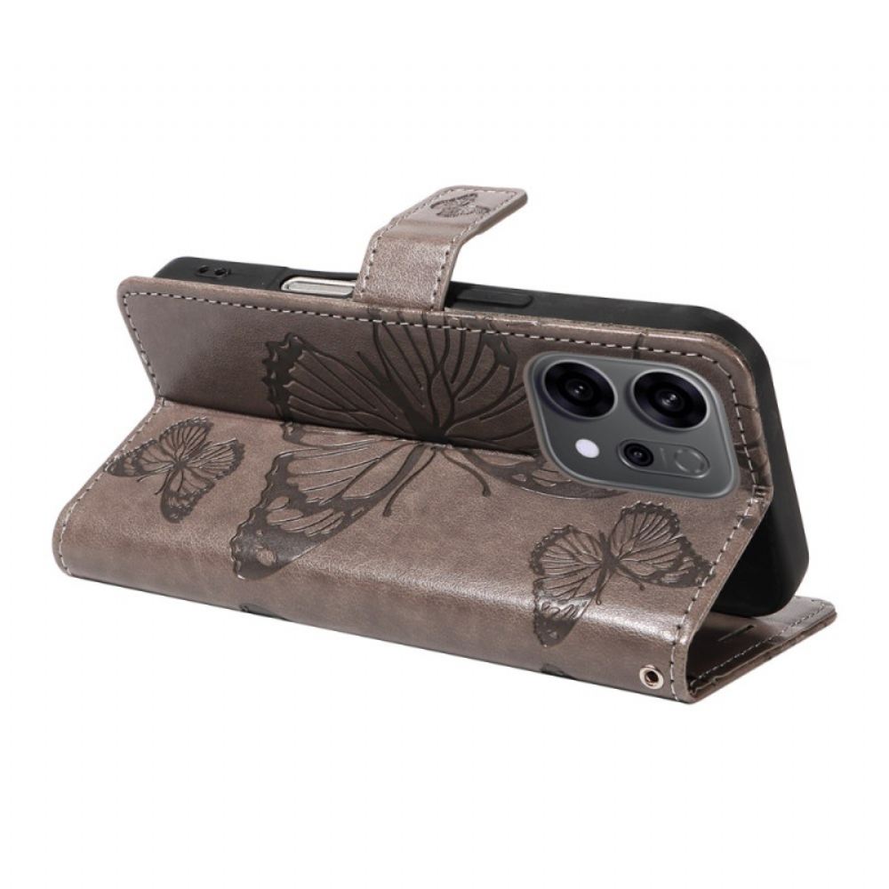Kožený Kryt Na Oppo Reno 14f 5g Obří Motýli