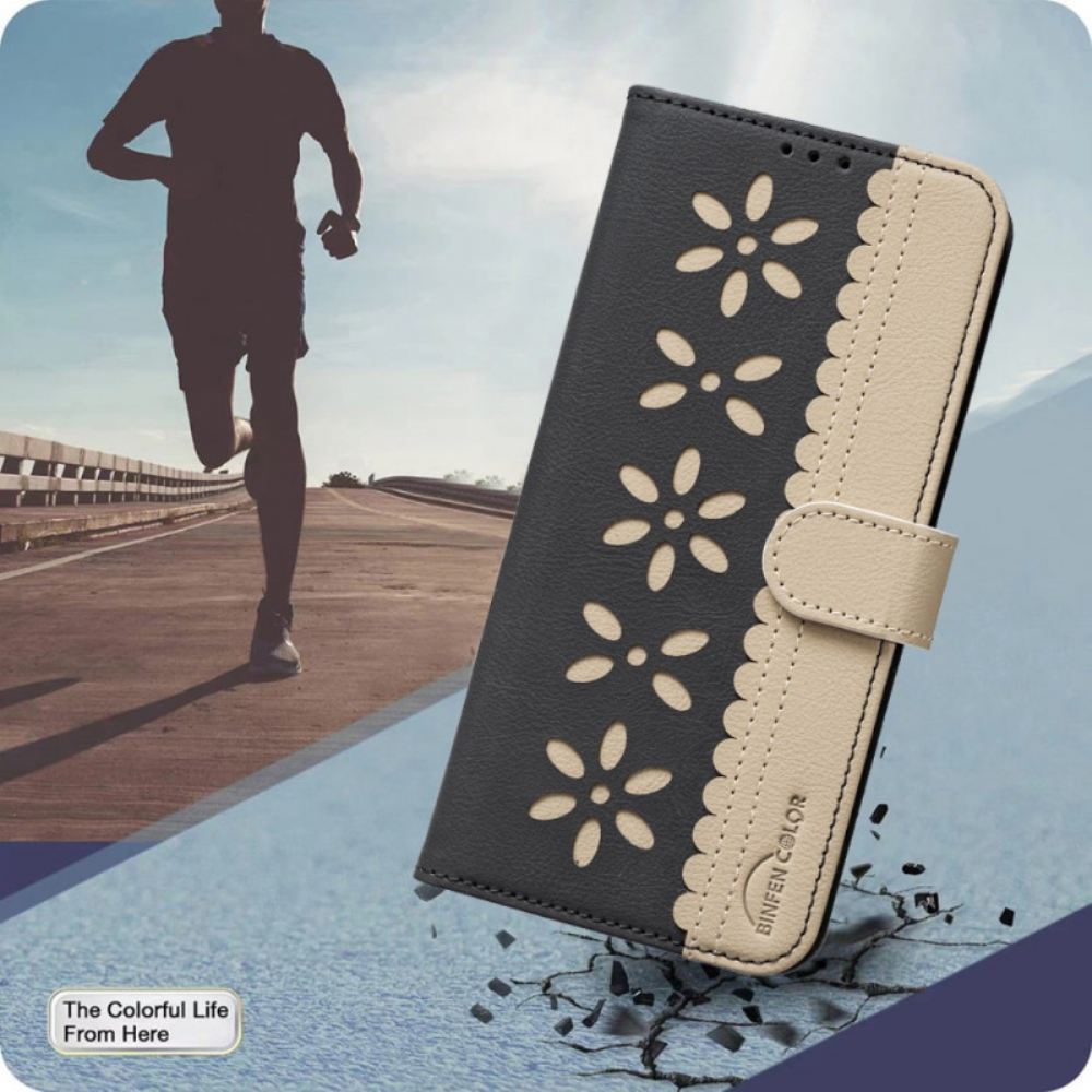 Kožený Kryt Oppo Reno 14f 5g Květinová Binfen Barva