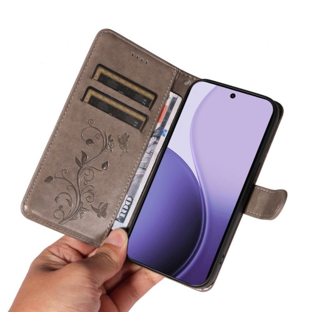 Kožený Kryt Oppo Reno 14f 5g Malé Květiny