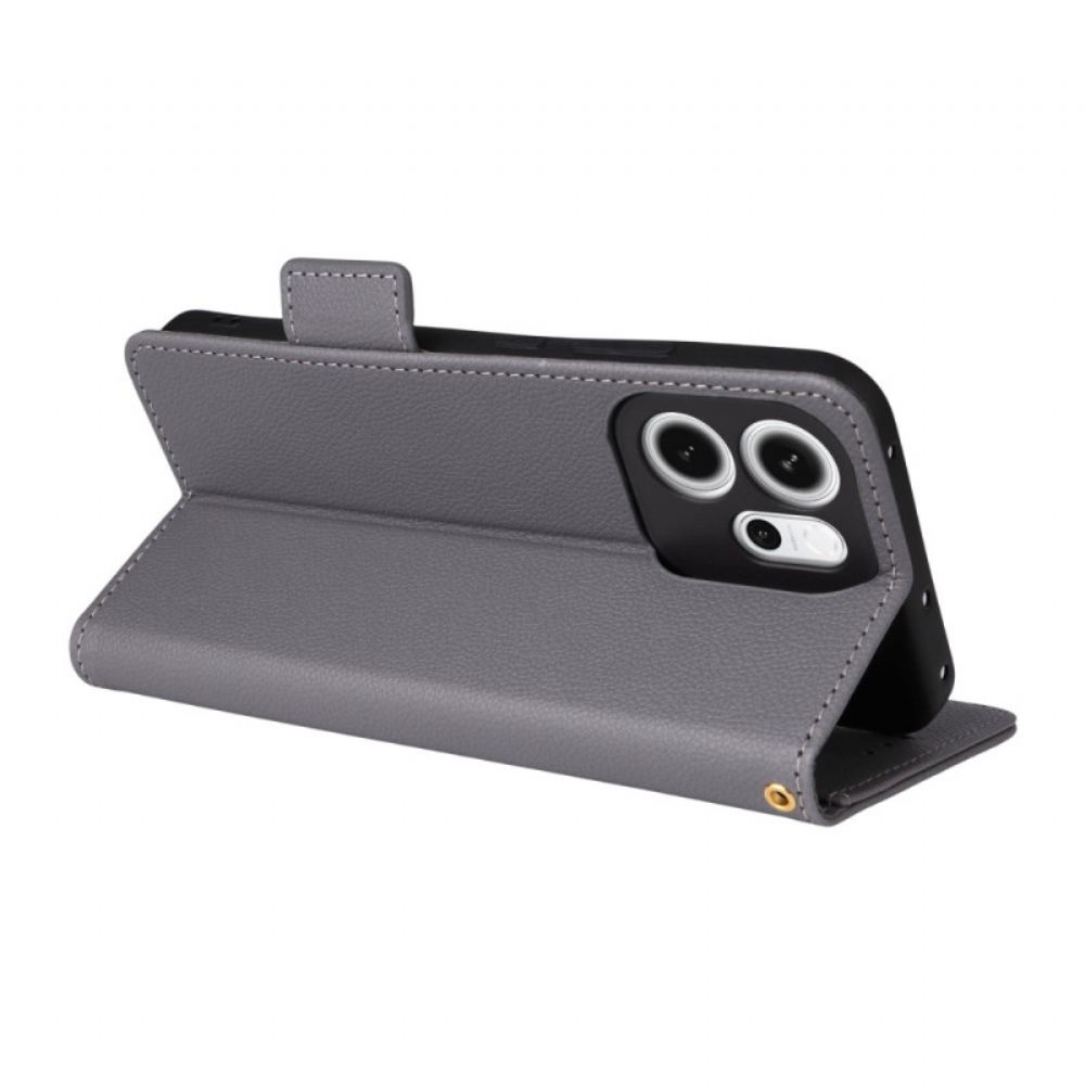 Kožený Kryt Oppo Reno 14f 5g Řemínek Z Umělé Kůže