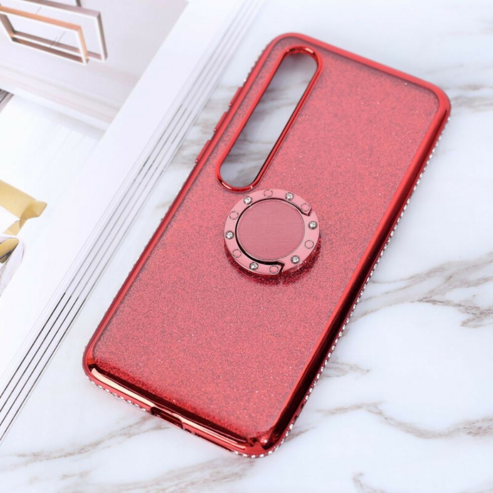 Kryt Na Xiaomi Mi 10 / 10 Pro Flitry A Diamantový Prsten Na Podporu
