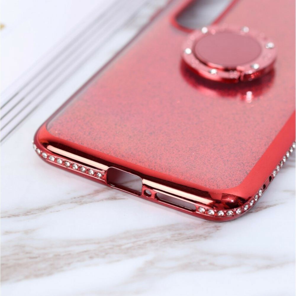 Kryt Na Xiaomi Mi 10 / 10 Pro Flitry A Diamantový Prsten Na Podporu