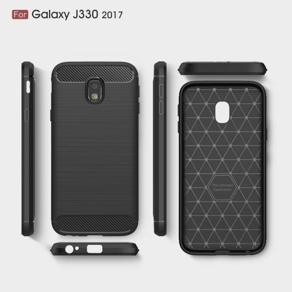 Kryty Na Mobil Na Samsung Galaxy J3 2017 Kartáčované Uhlíkové Vlákno