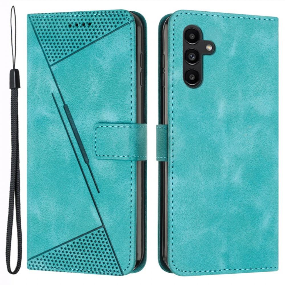 Kožený Kryt Na Samsung Galaxy S24 5g Geometrický Design