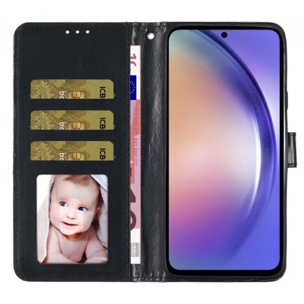 Kožený Kryt Na Samsung Galaxy S24 5g S Třpytem