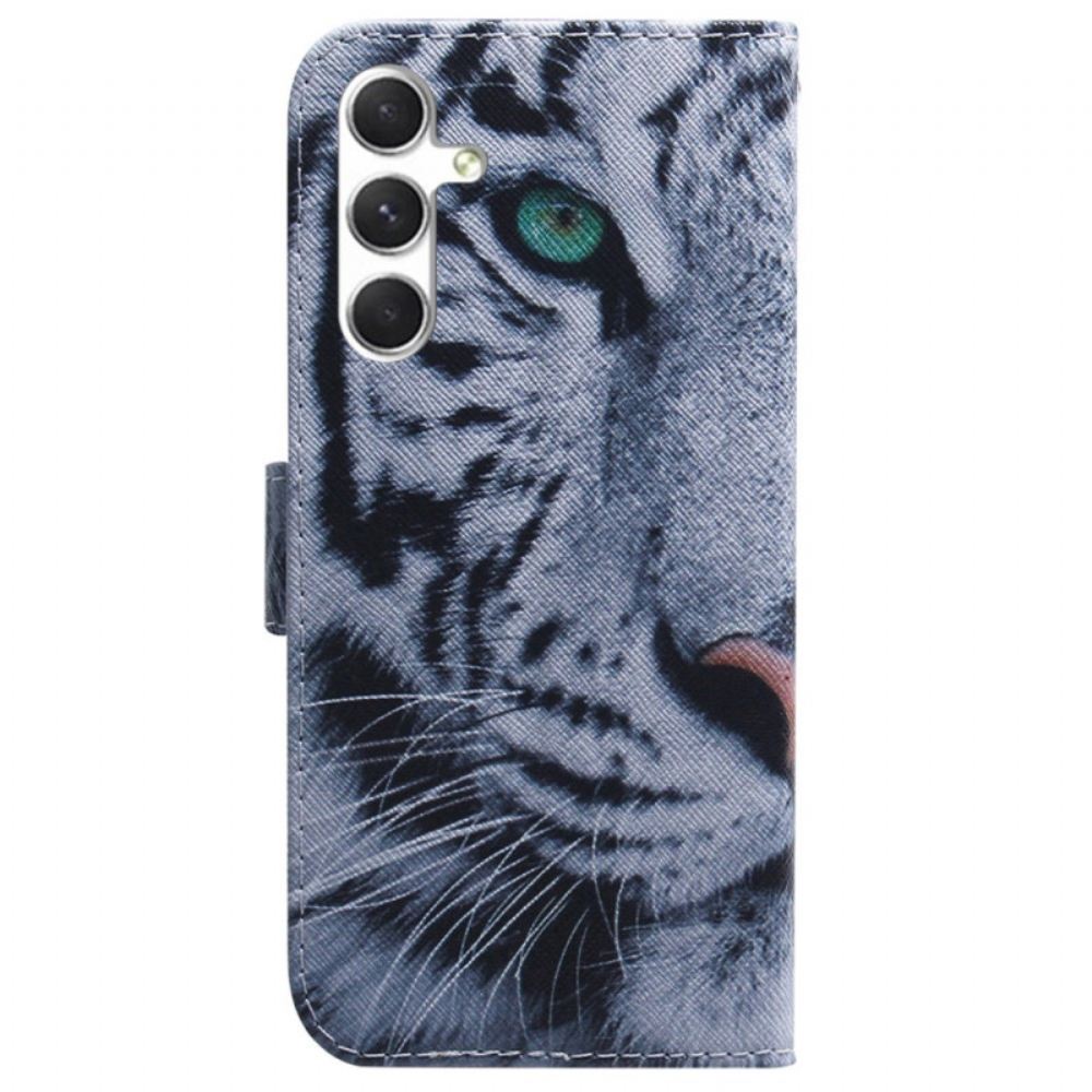 Kožený Kryt Samsung Galaxy S24 5g Bílý Tygr