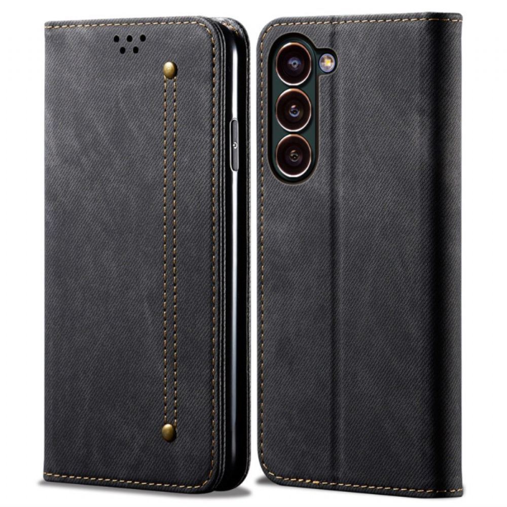Kožený Kryt Samsung Galaxy S24 5g Džínový Styl