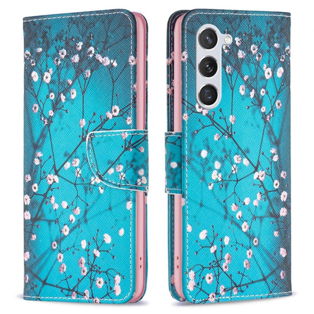 Kožený Kryt Samsung Galaxy S24 5g Kvetoucí Větve