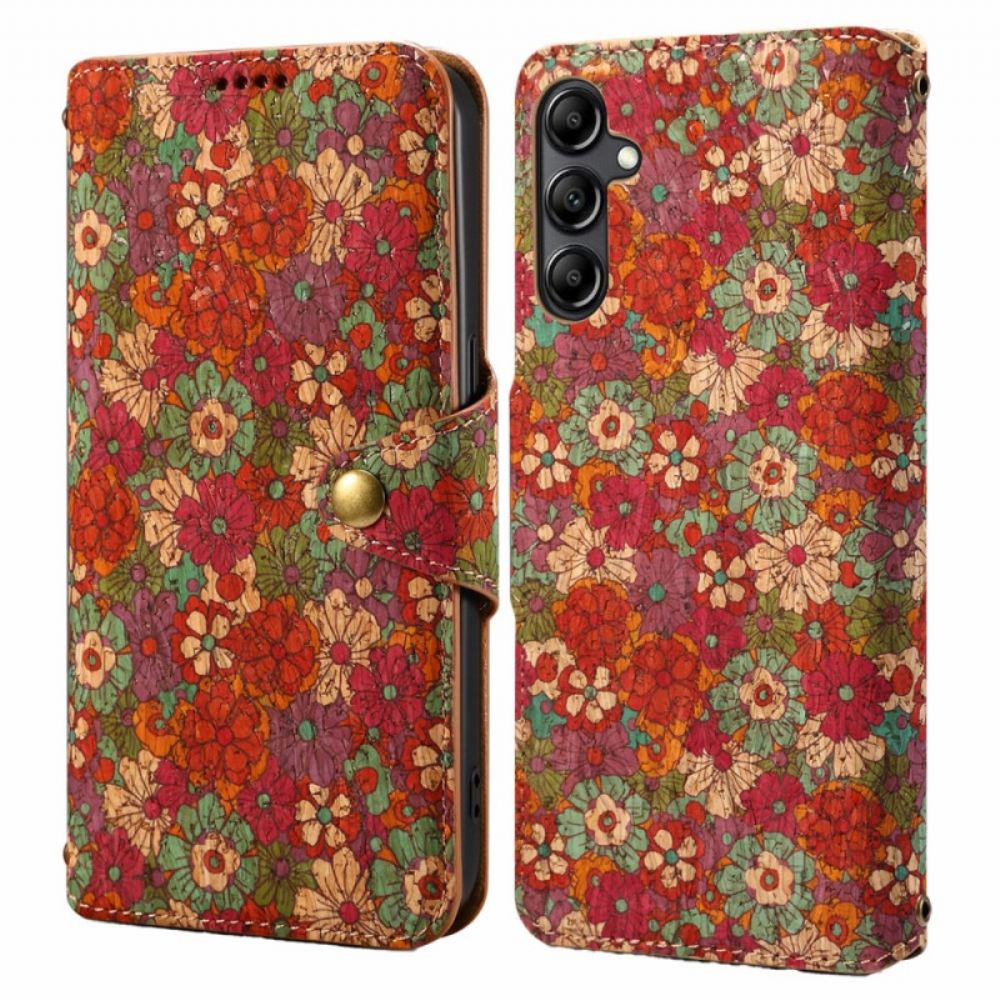 Kožený Kryt Samsung Galaxy S24 5g Květinový Tisk