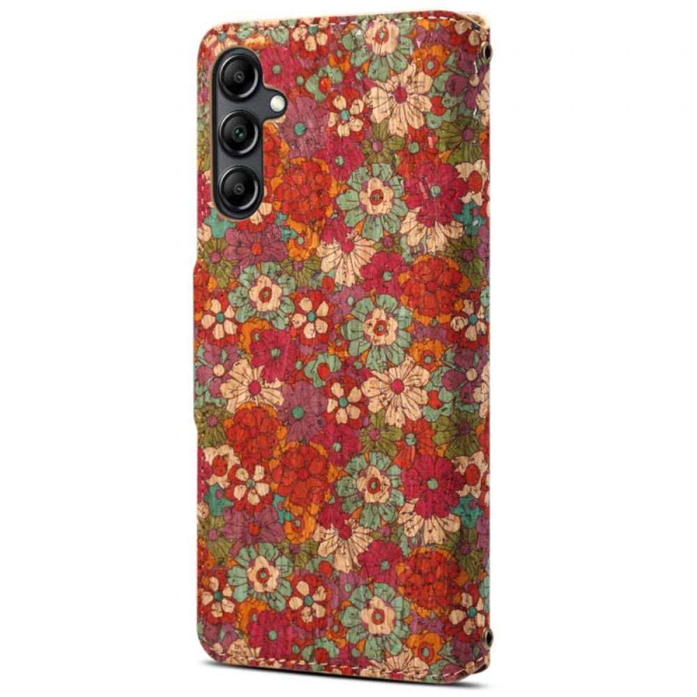 Kožený Kryt Samsung Galaxy S24 5g Květinový Tisk