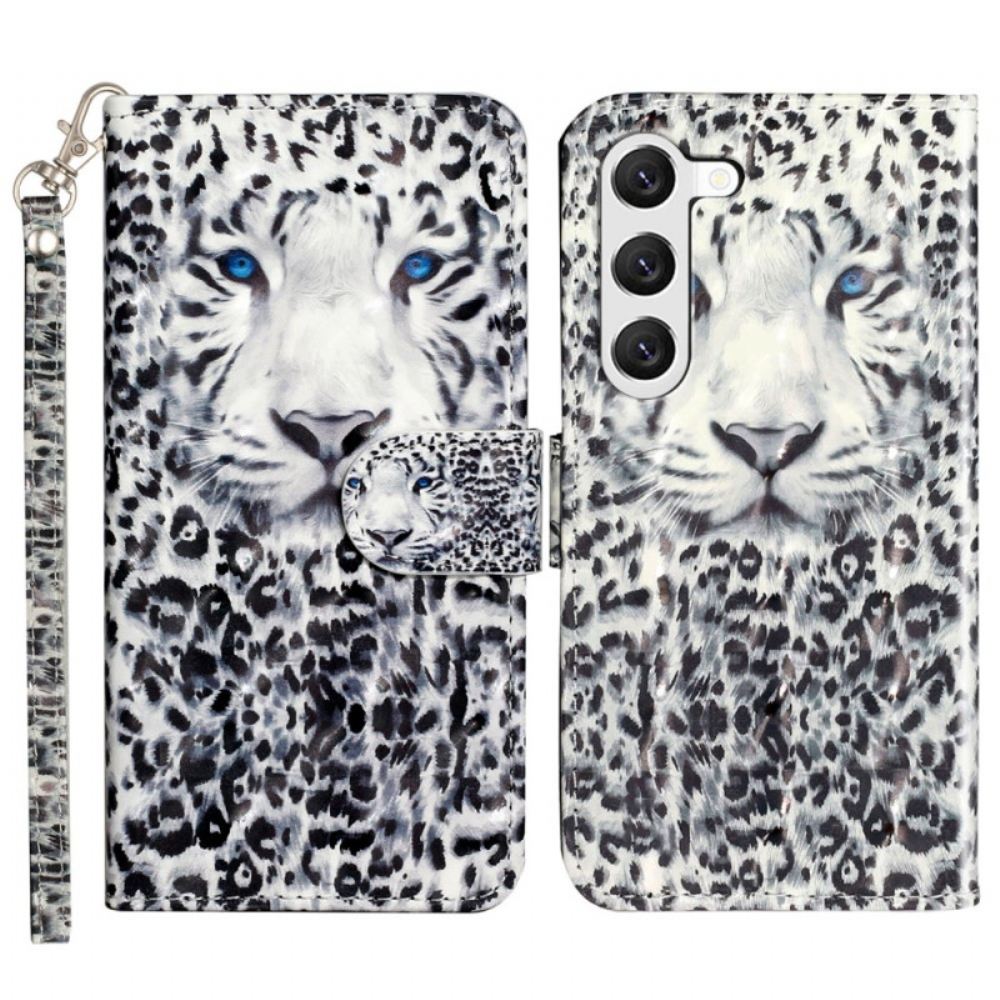 Kožený Kryt Samsung Galaxy S24 5g Leopard S Lanyardem