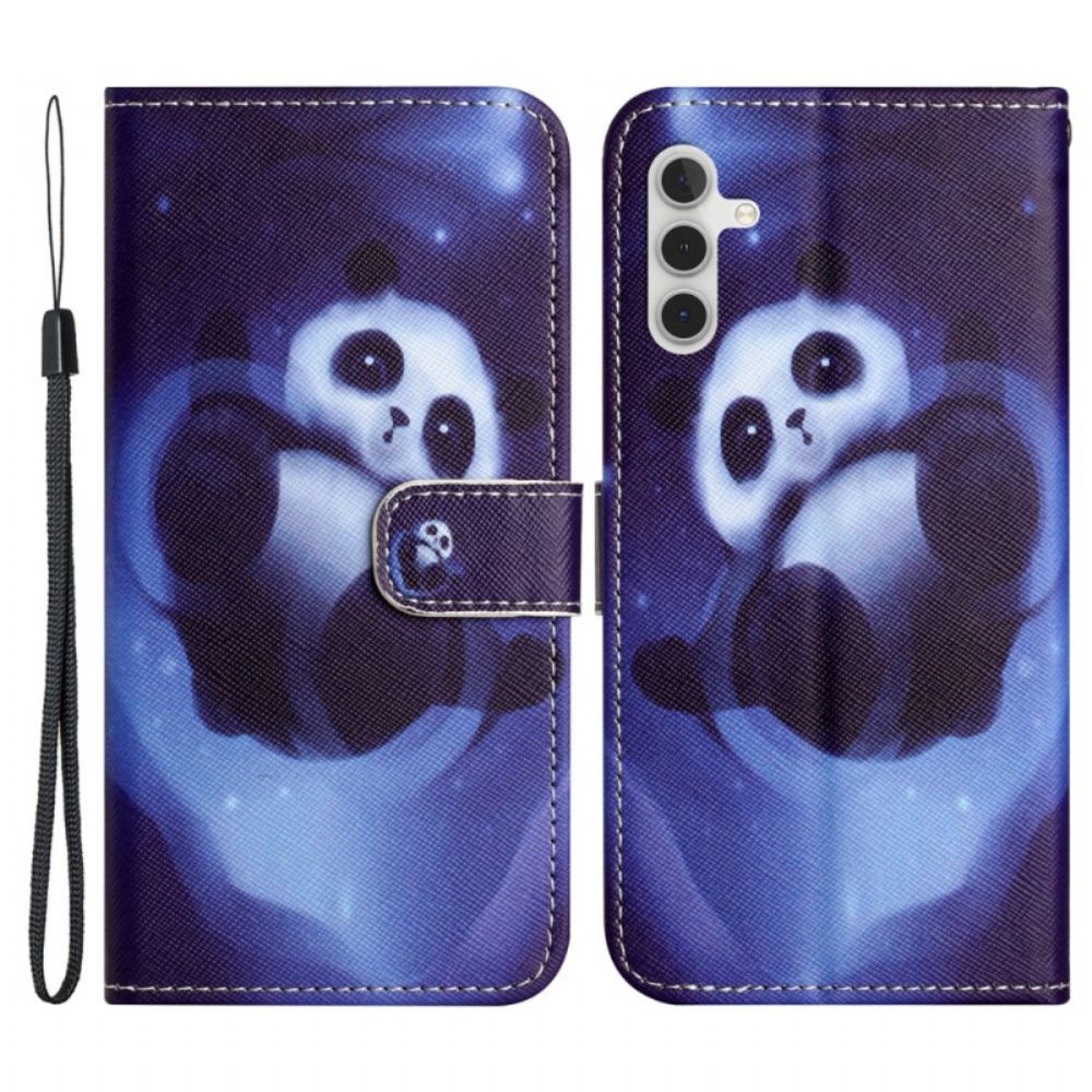 Kožený Kryt Samsung Galaxy S24 5g Panda Space S Popruhem
