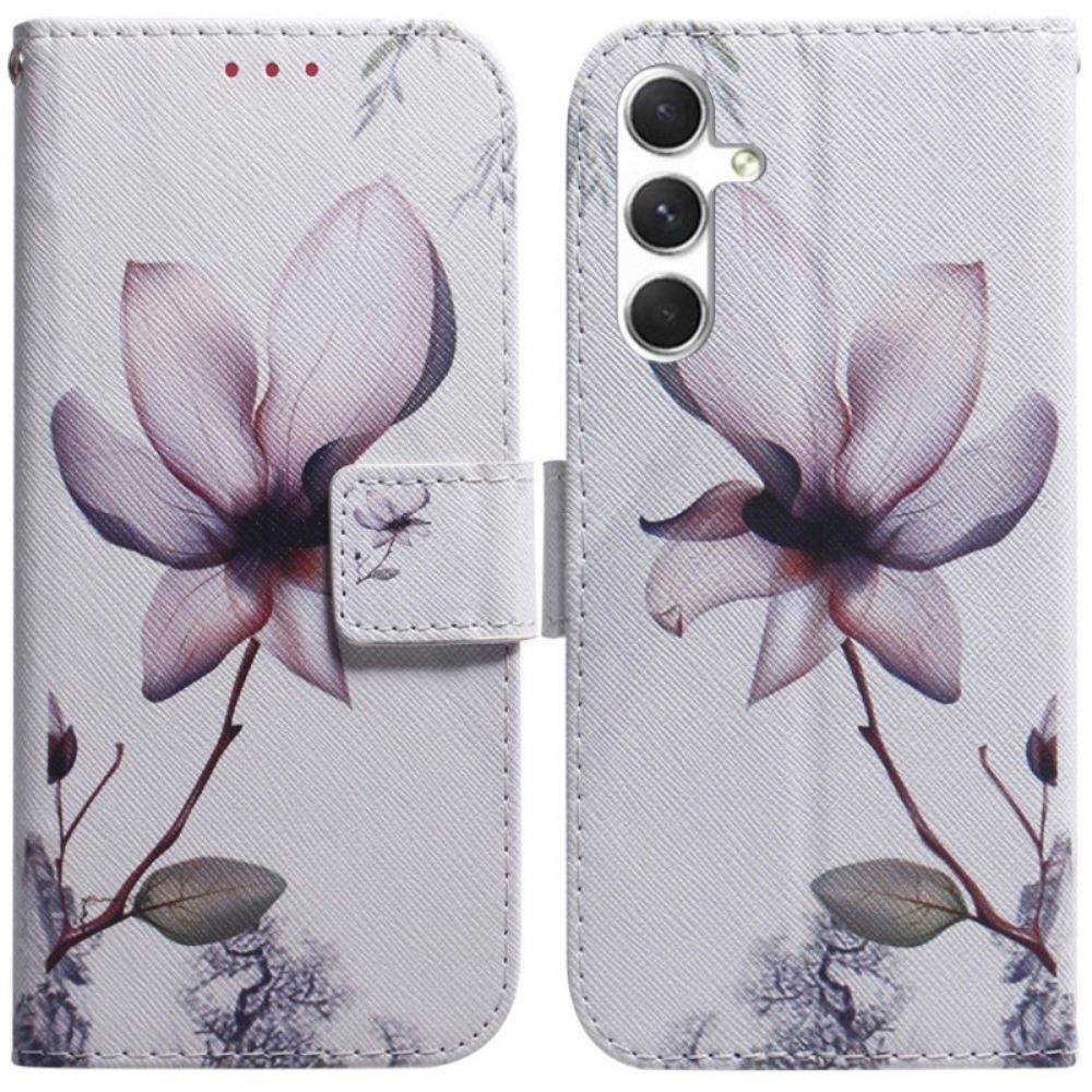 Kožený Kryt Samsung Galaxy S24 5g Růžový Květ