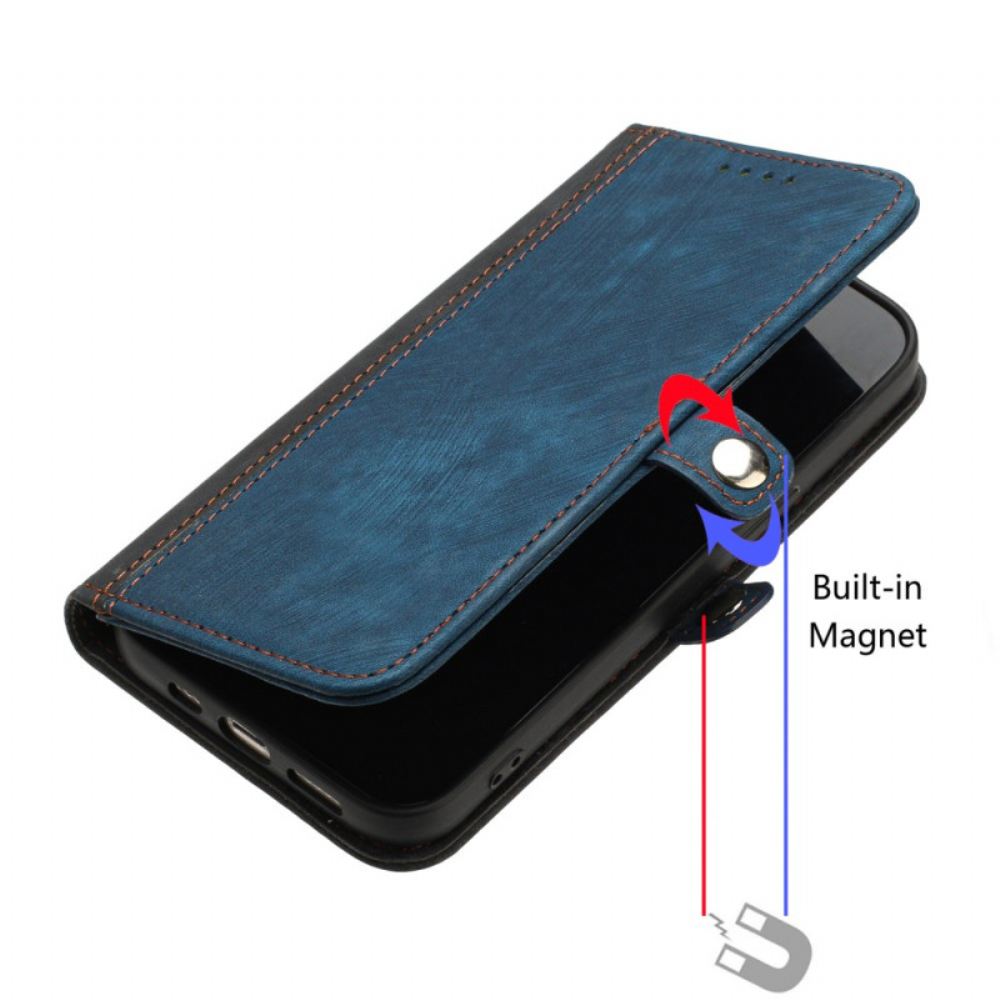 Kožený Kryt Samsung Galaxy S24 5g Styl Dvoubarevného Řemínku