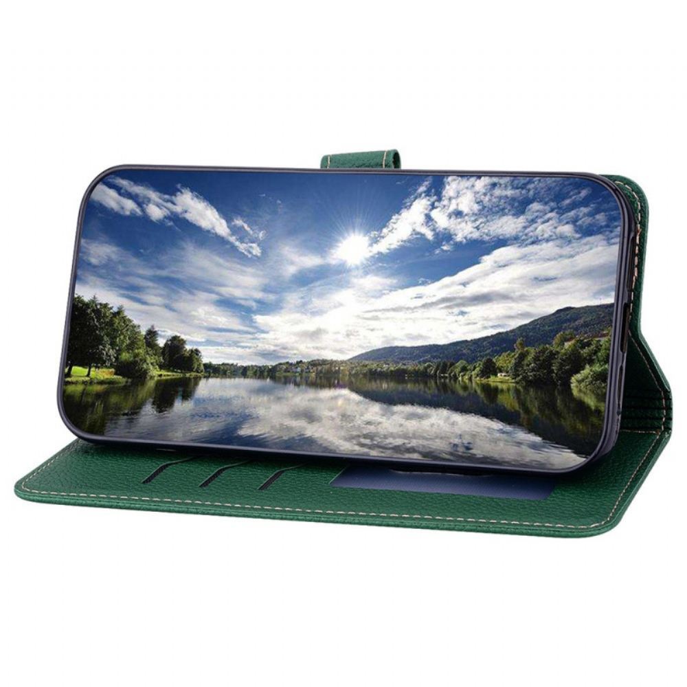 Kožený Kryt Samsung Galaxy S24 5g Umělá Kůže Litchi S Řemínkem