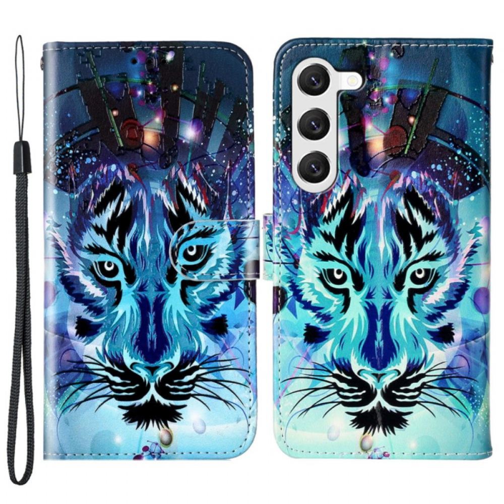 Kožený Kryt Samsung Galaxy S24 5g Vlk S Popruhem
