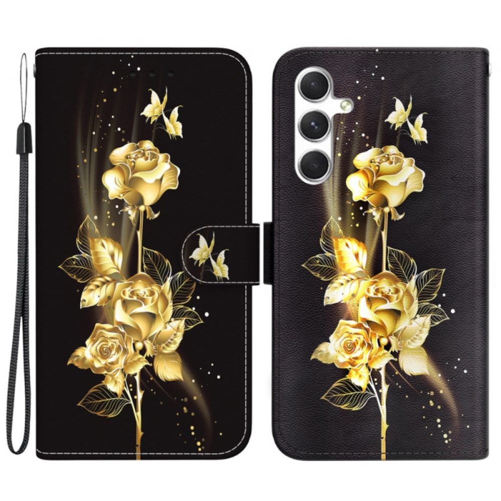 Kožený Kryt Samsung Galaxy S24 5g Zlaté Růže