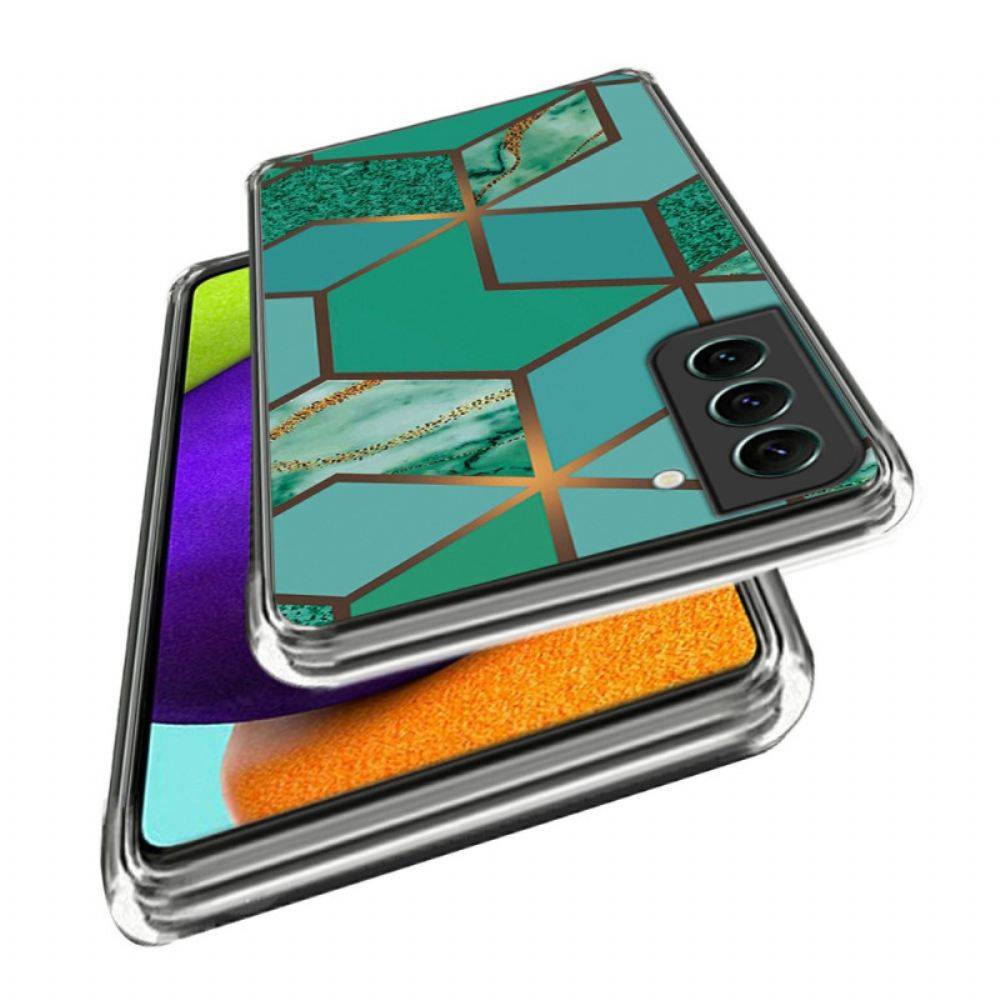 Kryt Samsung Galaxy S24 5g Abstraktní Mramorový Vzor Zelená Geometrie
